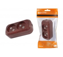 Колодка розеточная 2 гнезда 2П б/з 10А 250В "Эко" (бук)   SQ1806-0059  TDM