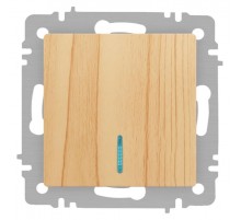 Выключатель Intro Accent 6-102-11 с подсветкой, 10А-250В, IP20, СУ, AL/CU, сосна  Б0063439  Intro