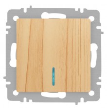 Выключатель Intro Accent 6-102-11 с подсветкой, 10А-250В, IP20, СУ, AL/CU, сосна  Б0063439  Intro