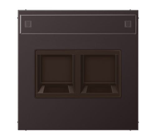 Плата (фиксация защёлкиванием) с полем для надписи для двух модулей; металл; дарк AL1969-2NAWED Jung