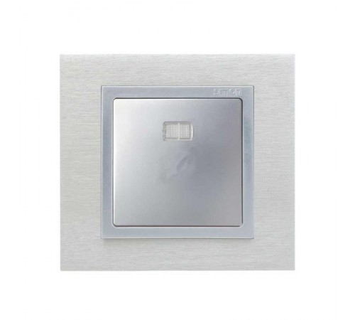 Simon 82 Клавиша для кнопочного выключателя с подсветкой под пиктограммы, S82, S82N, алюминий  82013-33  Simon