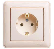 W59 Слоновая кость Розетка с заземлением без шторок, 16А (в сборе)  RS16-154-28  SE