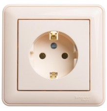 W59 Слоновая кость Розетка с заземлением без шторок, 16А (в сборе)  RS16-154-28  SE