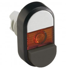 Кнопка двойная MPD16-11R (белая/черная-выступающая) красная линз а без текста  1SFA611145R1101  ABB