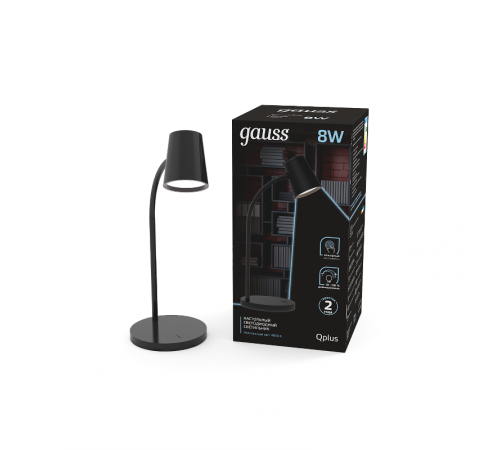 Светильник настольный Qplus GTL603 8W 600lm 4000K 170-265V черный диммируемый LED 1/8  GT6032  Gauss