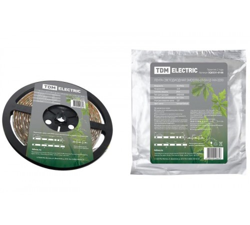 Лента светодиодная SMD5050 14,4Вт 12В 3200К IP54 5м  SQ0331-0108  TDM