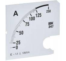 Шкала смен. для амперметра Э47 125/5А-1,5 96х96мм  IPA20D-SC-0125  IEK
