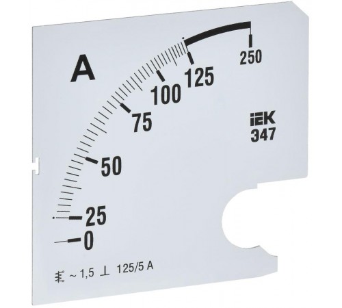 Шкала смен. для амперметра Э47 125/5А-1,5 96х96мм  IPA20D-SC-0125  IEK