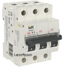 Выключатель автоматический трехполюсный M06N 3P B 4А 6кА ARMAT  AR-M06N-3-B004  IEK