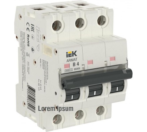 Выключатель автоматический трехполюсный M06N 3P B 4А 6кА ARMAT  AR-M06N-3-B004  IEK