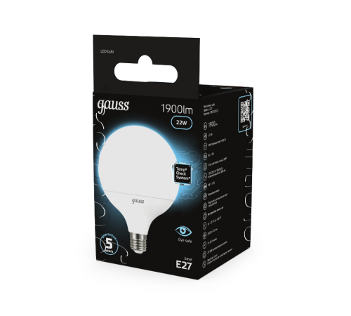 Лампа светодиодная Black LED G125 E27 22W 1840lm 4100K  105102222  Gauss