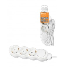 Удлинитель бытовой "Люкс" с выкл., 3 гнезда, 10 м, с/з, с з/ш, ПВС 3х1,5 мм2, 16 А, 250В, 3700Вт  SQ1303-4070  TDM