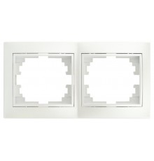 Рамка для розеток и выключателей Intro Plano 1-502-06 на 2 поста горизонтальная, СУ, перламутр  Б0053989  Intro