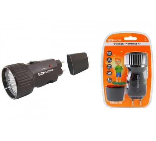 Фонарь рабочий ручной 5хLED аккумуляторный 1хААNiMh Компакт 4  SQ0350-0001  TDM