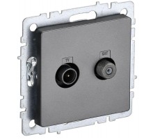 BRITE Розетка двойная TV+SAT РТВ/РСп12-БрС сталь   BR-AF20-O-K46  IEK