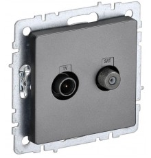 BRITE Розетка двойная TV+SAT РТВ/РСп12-БрС сталь   BR-AF20-O-K46  IEK