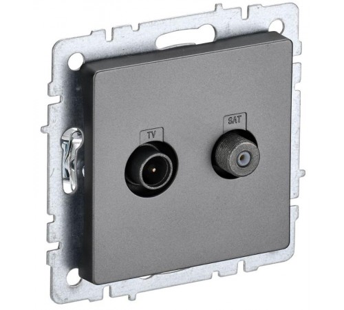 BRITE Розетка двойная TV+SAT РТВ/РСп12-БрС сталь   BR-AF20-O-K46  IEK