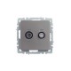 BRITE Розетка двойная TV+SAT РТВ/РСп12-БрС сталь   BR-AF20-O-K46  IEK