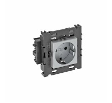 Розетка одинарная 0° Modul45connect с з/к, 250 В, 16A (алюминий) (STD-D0C8 AL1)  6120422  OBO Bettermann