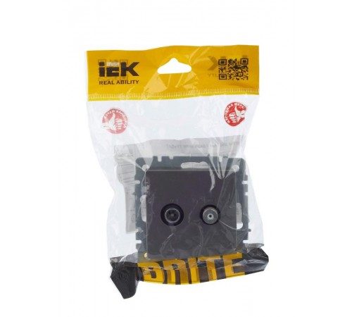 BRITE Розетка двойная TV+SAT РТВ/РСп12-БрС сталь   BR-AF20-O-K46  IEK