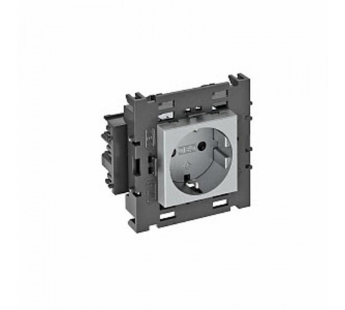 Розетка одинарная 0° Modul45connect с з/к, 250 В, 16A (алюминий) (STD-D0C8 AL1)  6120422  OBO Bettermann