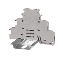 Клемма трехуровневая, винтовой зажим, 6 точек подключения, 2.5 кв.мм, серая  DKIDR-1.5-PV  DKC