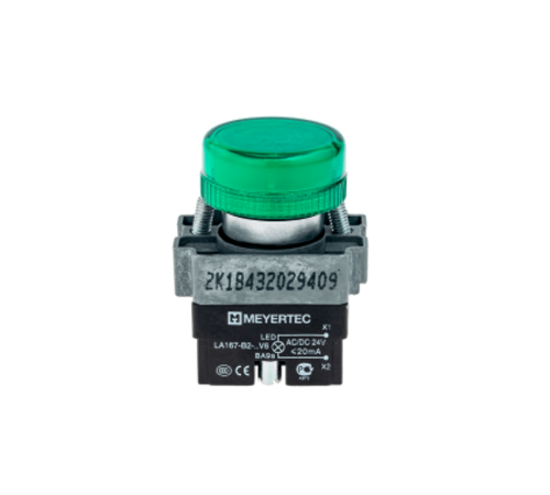 Сигнальная лампа в сборе, зеленый, 24V AC/DC, мет. MTB2-BV613  43345  ОВЕН