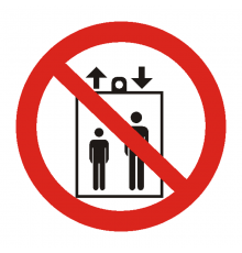 Знак светоотражающий P 34 "Запрещается пользоваться лифтом для подъема (спуска) людей" 200х200 мм  pn-p-34-s  EKF