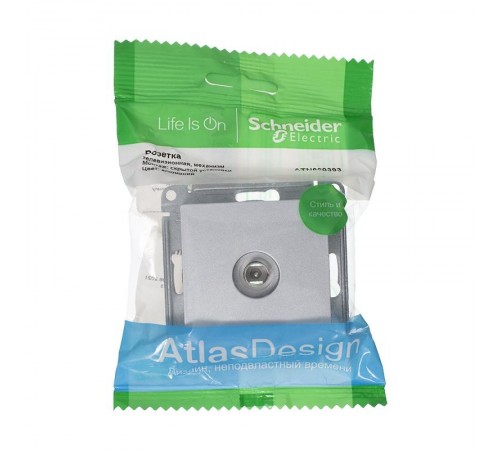 AtlasDesign Алюминий Розетка антенная одиночная TV коннектор, механизм  ATN000393  SE