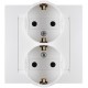 Simon 15 Белый Розетка двойная с/з Schuko, 16А 250В, винт. зажим  1590459-030  Simon