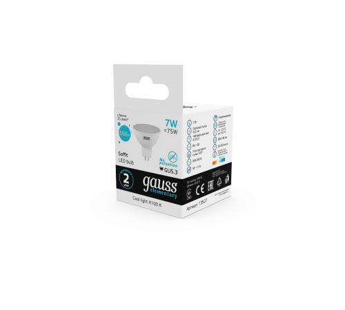 Лампа светодиодная LED 7Вт GU5.3 220В 4100К Elementary MR16  13527  Gauss