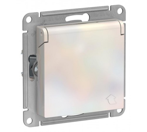 AtlasDesign Жемчуг Розетка с заземлением со шторками с крышкой, 16А, IP20, механизм  ATN000446  SE