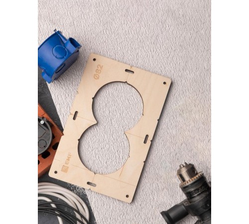 Шаблон для подрозетников c 2 отв. диам. 82 мм EKF Expert  sh-d82-2  EKF