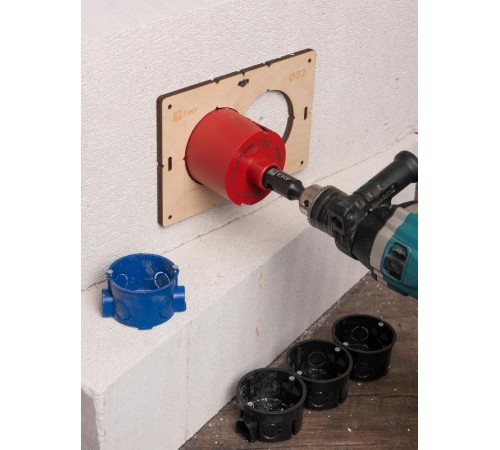 Шаблон для подрозетников c 2 отв. диам. 82 мм EKF Expert  sh-d82-2  EKF