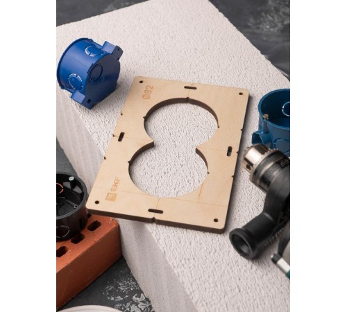 Шаблон для подрозетников c 2 отв. диам. 82 мм EKF Expert  sh-d82-2  EKF