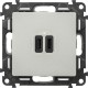 Valena LIFE Алюминий Зарядное устройство с 2-мя USB-разьемами тип С-тип С 240В/5В 3000мА С лицевой панелью  753307  Legrand