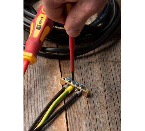 Шина PEN "ноль-земля" (6х9мм) 4 отверстия латунь крепеж по краям EKF PROxima  sn0-63-04-k  EKF