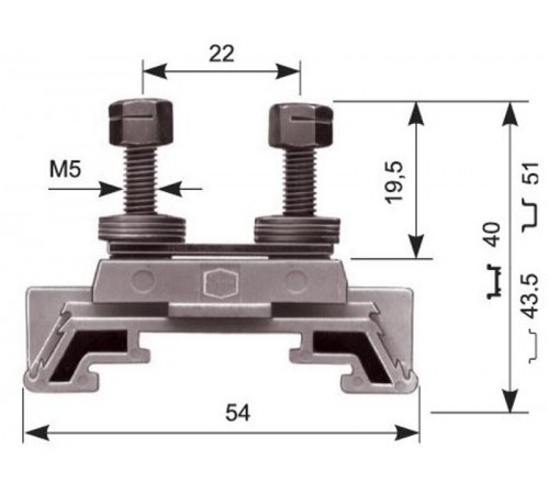 Клемма HD16/14.FF5.21 2шпильки  1SNA162991R1400  TE