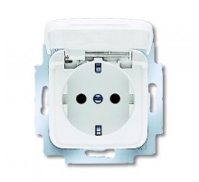 Розетка SCHUKO 16А 250В с защитными шторками, с крышкой, серия Reflex SI, цвет альпийский белый  2CKA002013A5314  ABB