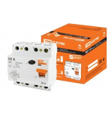 Выключатель дифференциальный (УЗО) ВД1-63 4п 50А 30мА тип A  SQ0203-0088  TDM