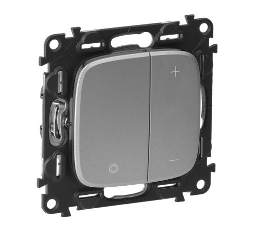 Valena ALLURE DIY Алюминий Светорегулятор кнопочный универ. 400Вт без нейтрали.С лиц. пан..  752962  Legrand