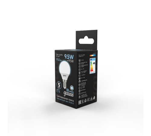Лампа светодиодная LED 9.5Вт E14 220В 4100К Globe  105101210  Gauss
