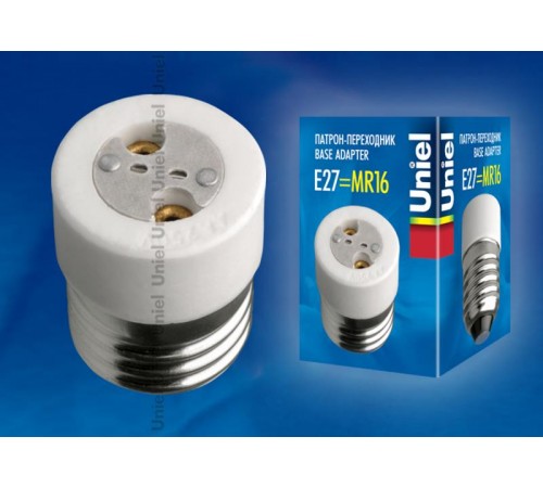 LH27-MR16 Переходник с цоколя Е27 на MR16 материал корпуса керамика  06476  Uniel