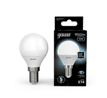 Лампа светодиодная LED 9.5Вт E14 220В 4100К Globe  105101210  Gauss