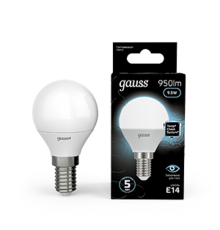 Лампа светодиодная LED 9.5Вт E14 220В 4100К Globe  105101210  Gauss