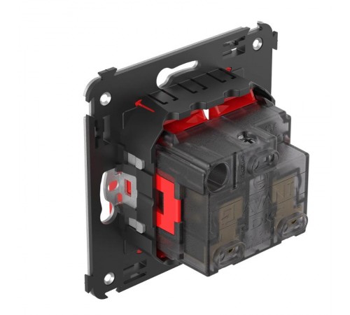 Розетка в стену, 2P+E, с з/ш, "Avanti", "Красный квадрат"  4401003  DKC