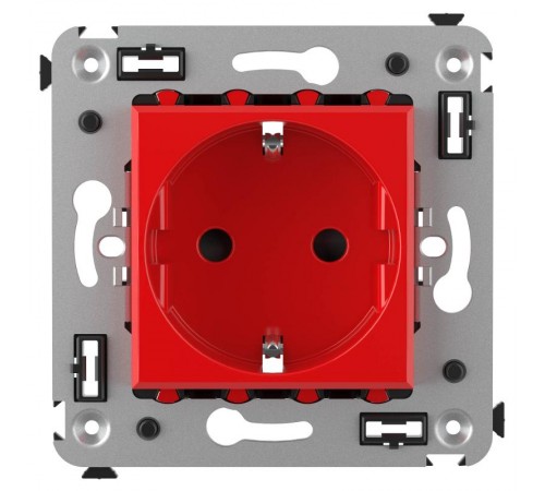 Розетка в стену, 2P+E, с з/ш, "Avanti", "Красный квадрат"  4401003  DKC