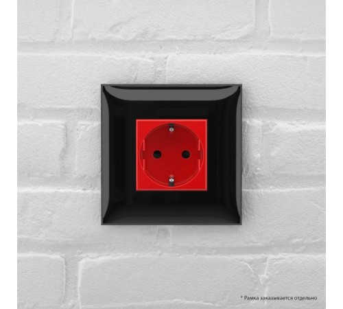 Розетка в стену, 2P+E, с з/ш, "Avanti", "Красный квадрат"  4401003  DKC