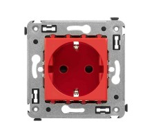 Розетка в стену, 2P+E, с з/ш, "Avanti", "Красный квадрат"  4401003  DKC