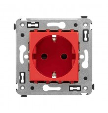 Розетка в стену, 2P+E, с з/ш, "Avanti", "Красный квадрат"  4401003  DKC